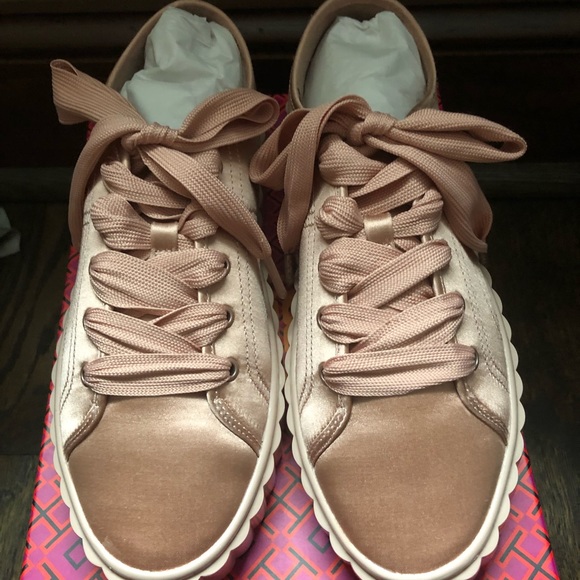 ❌SOLD❌NIB TORY BURCH Cotton/Silk Platform Scallop Shoes - Picture 11 of 13